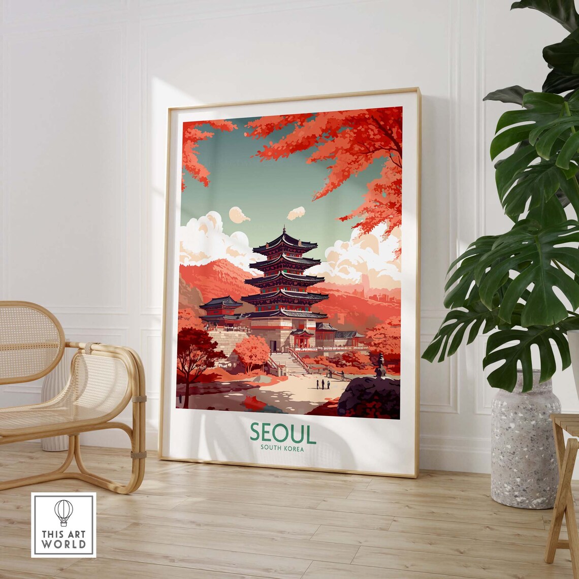 Seoul South Korea Travel Poster Art Print - Image 2