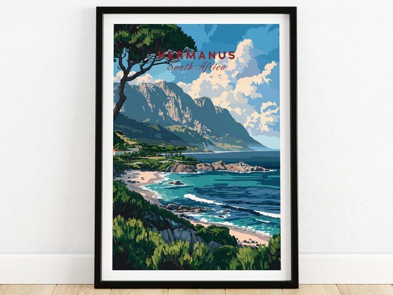 Hermanus Wall Art South Africa Poster Print Lovers Home Decor Gift