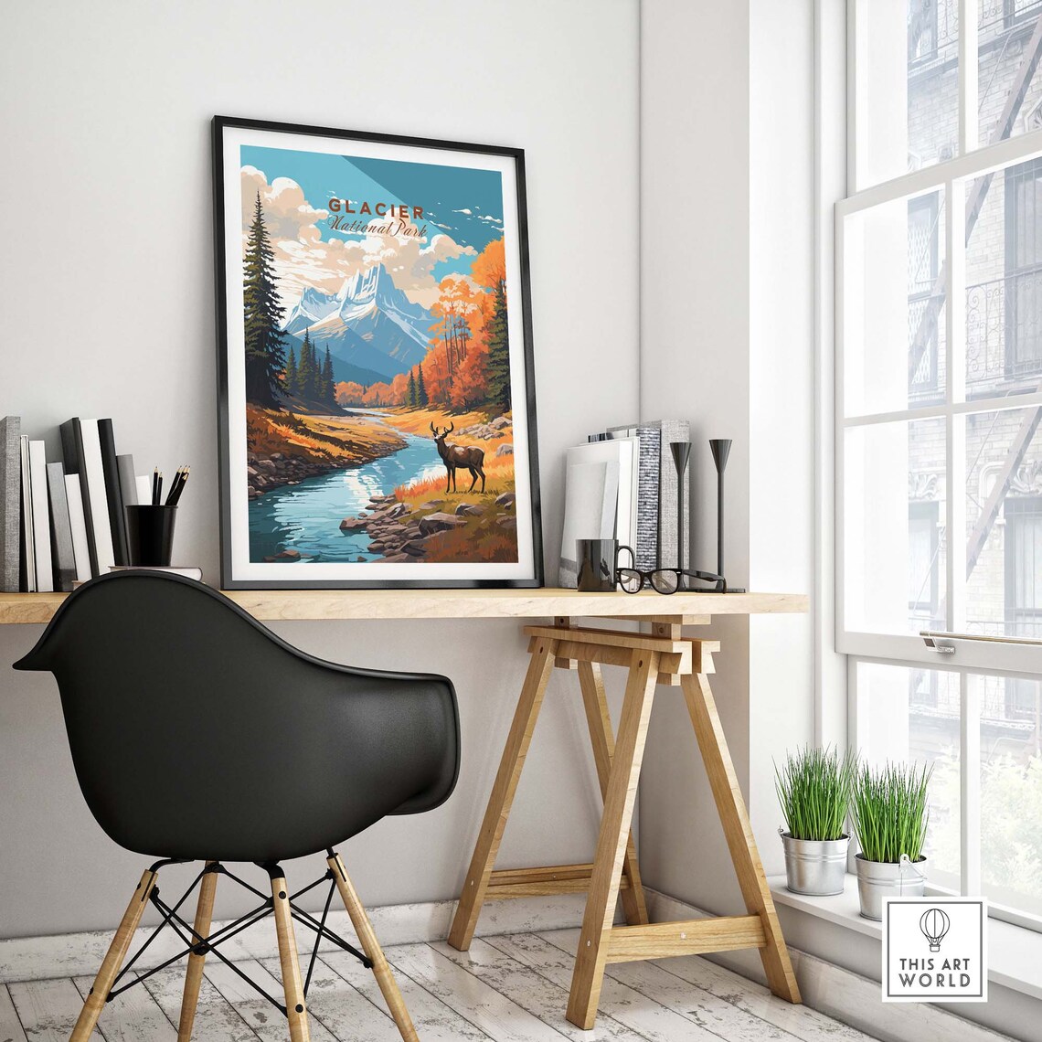 Glacier National Park Travel Poster Art Print - Image 4