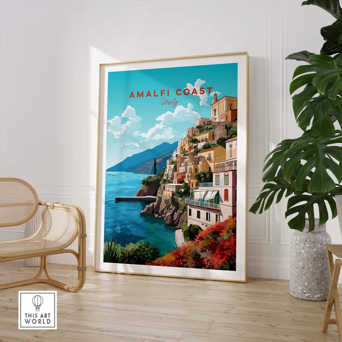 Amalfi Coast Travel Poster, Europe Travel Poster - Image 3