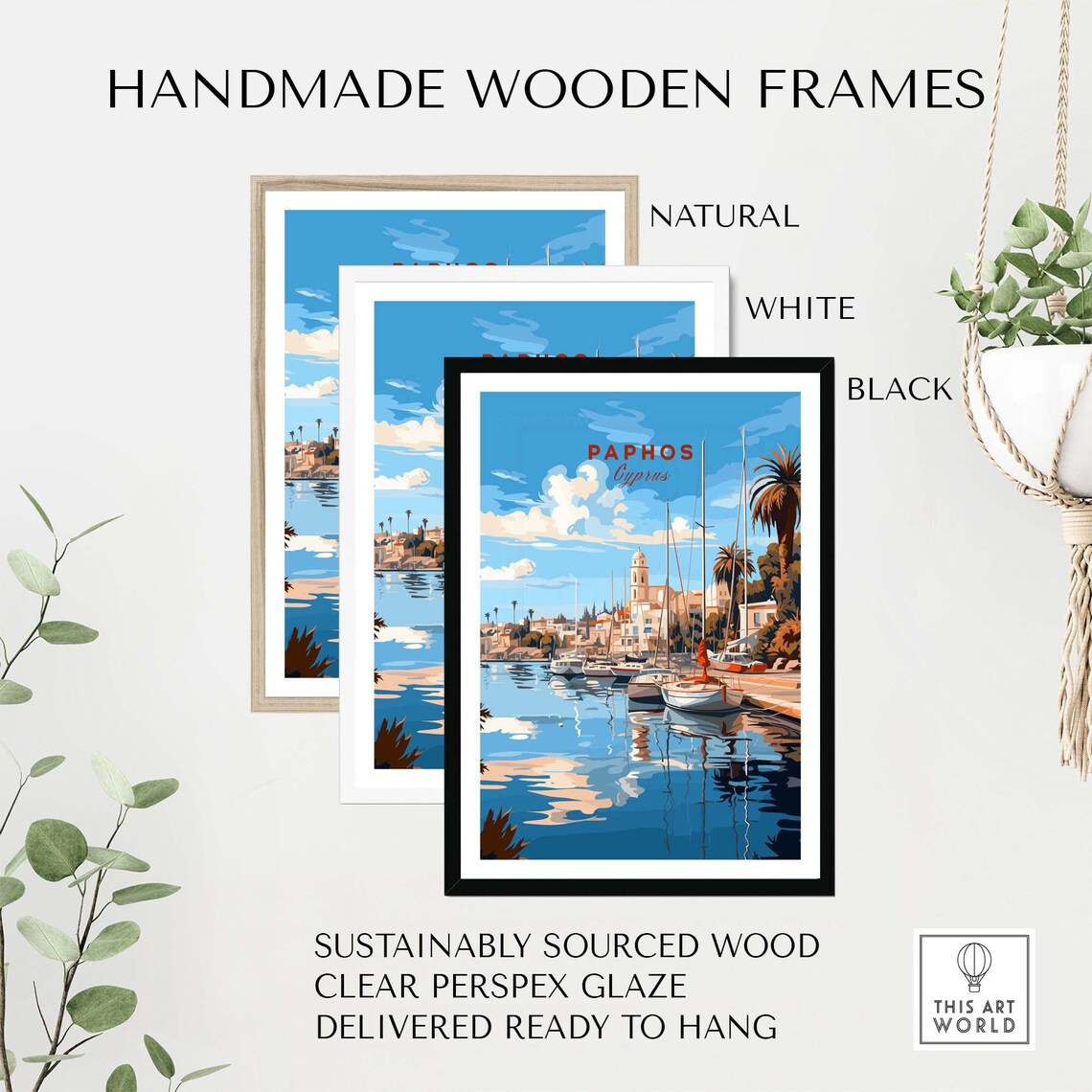 Paphos Travel Poster, Holiday Gift For Her - Image 4