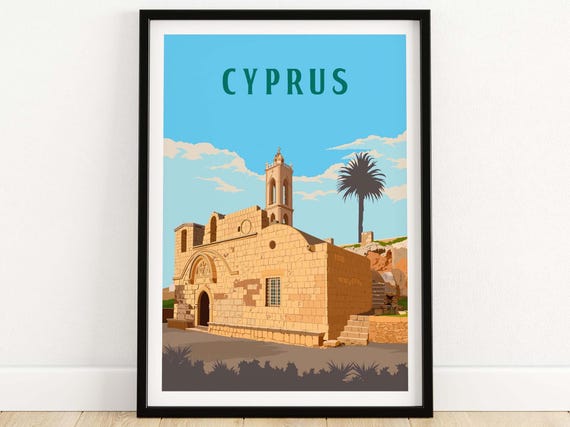 Cyprus European Island Travel Poster