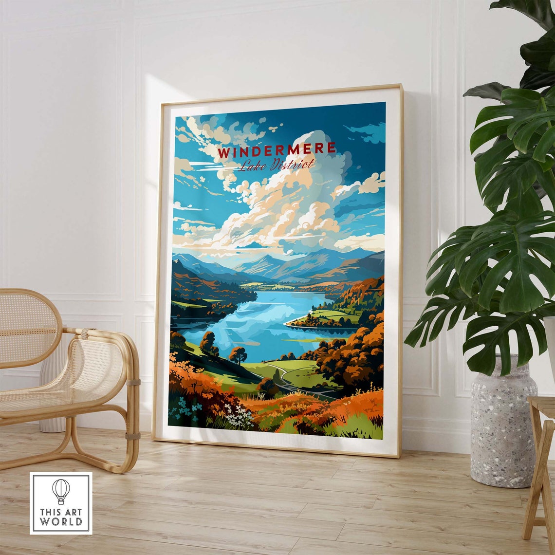 Windermere Lake District England Lake and Fells Panorama Poster - Image 2