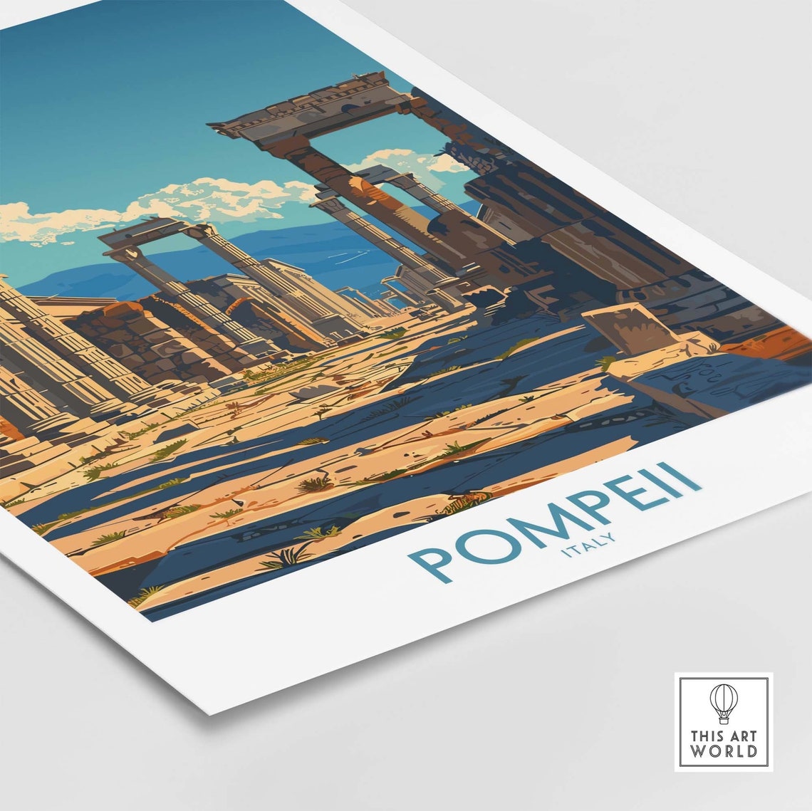 Pompeii Italy Ancient Roman Columns Ruins Historic Site Poster - Image 4