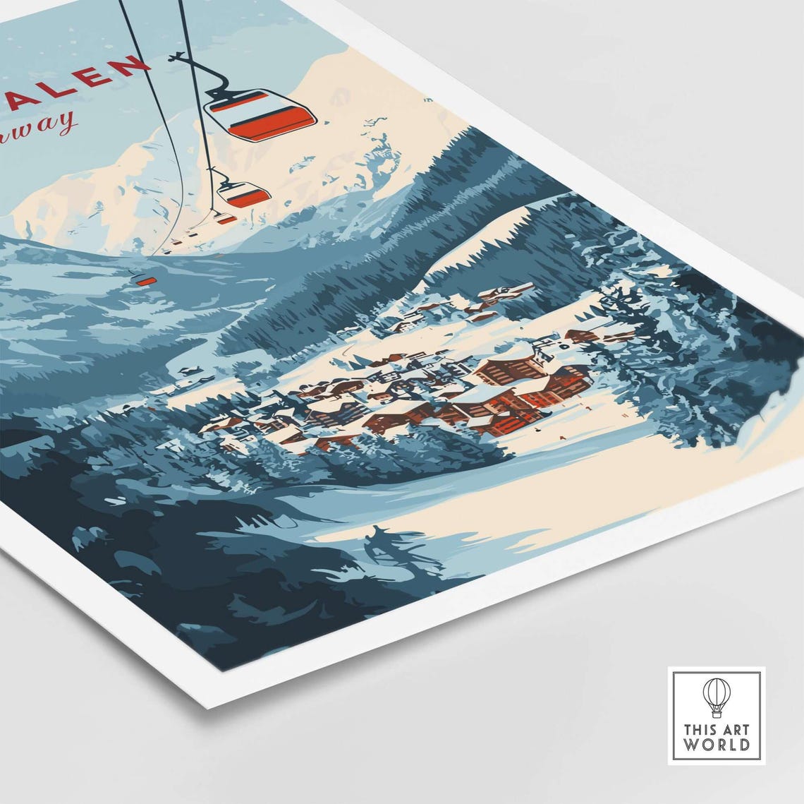 Myrkdalen Ski Poster, Winter Enthusiast Art Print - Image 5