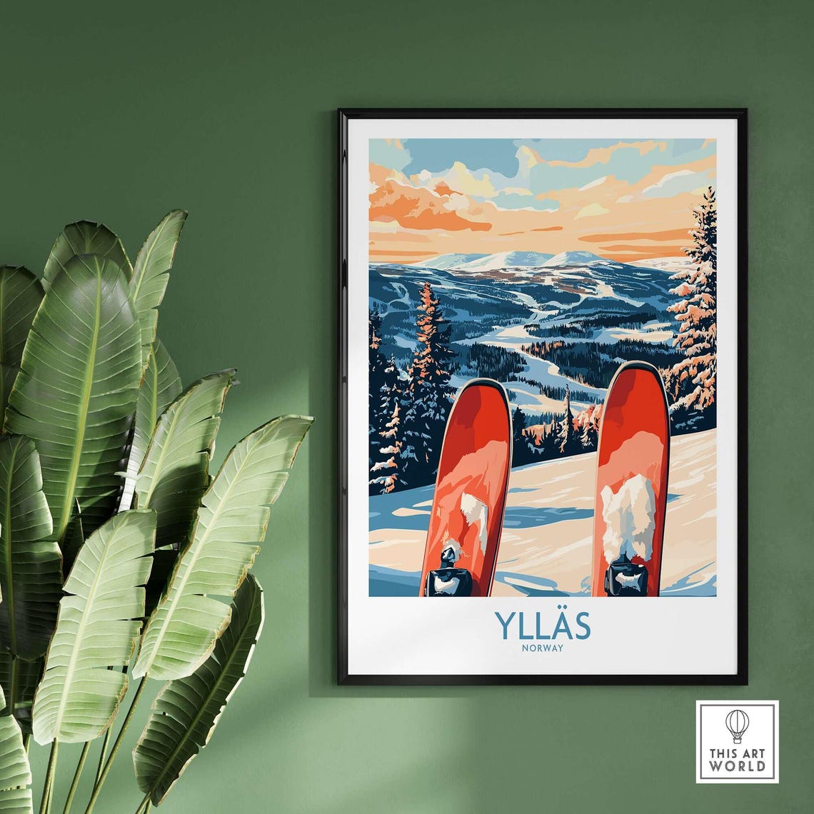 Ylls Ski Resort Travel Poster, Winter Sports Adventure - Image 2