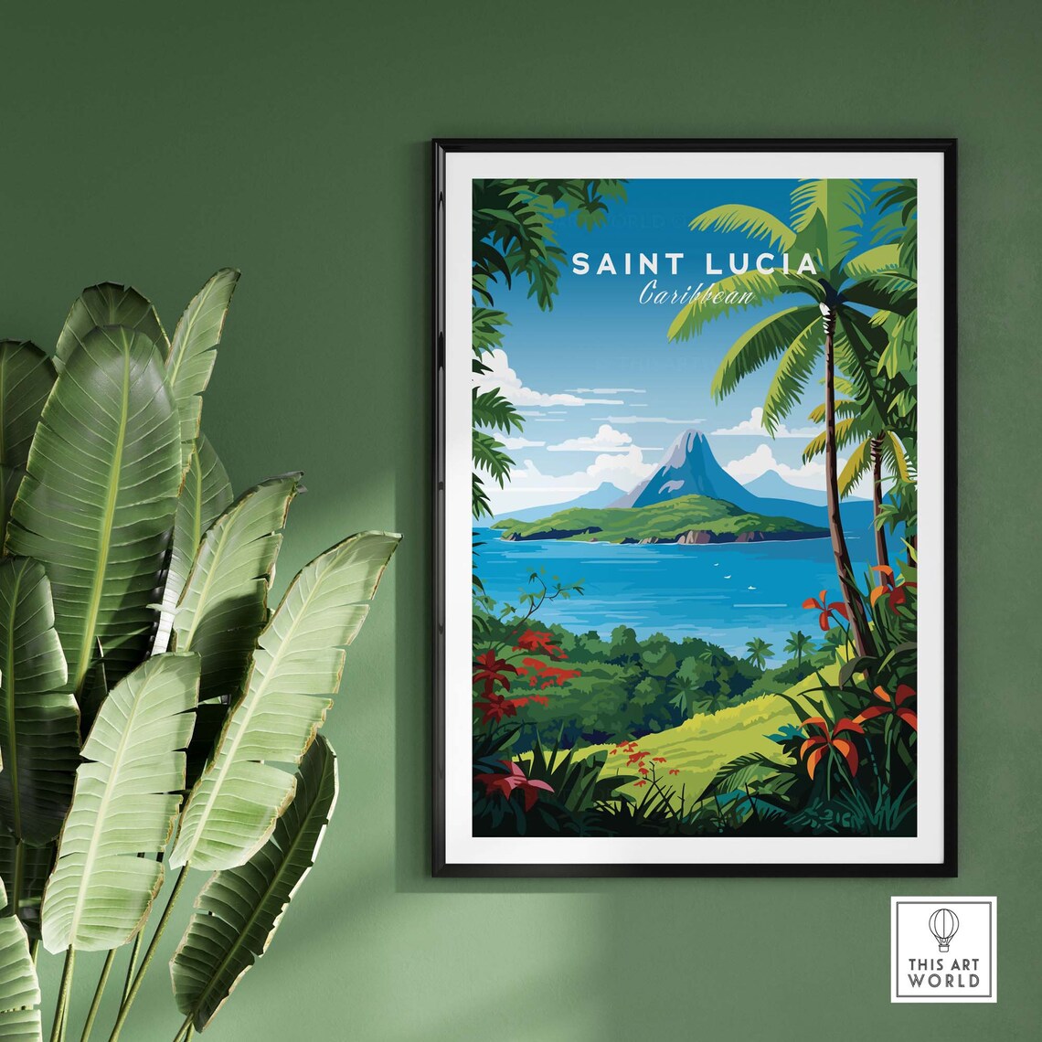 Saint Lucia Travel Poster, Home Decor Print - Image 2