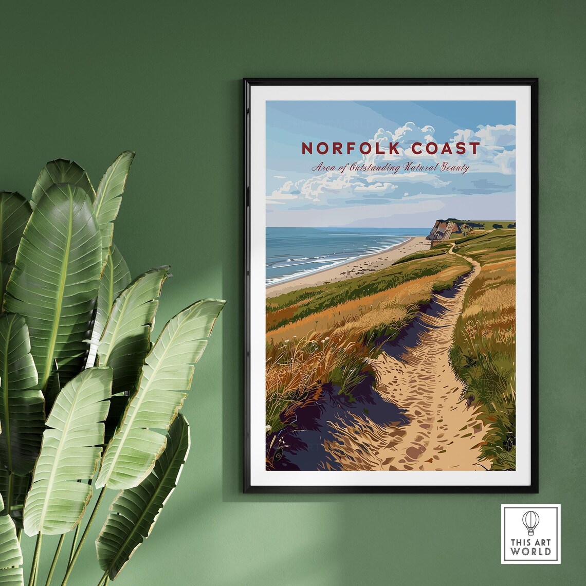 Norfolk Coast England Winding Dune Path Seaside Walk Art Poster - Image 2