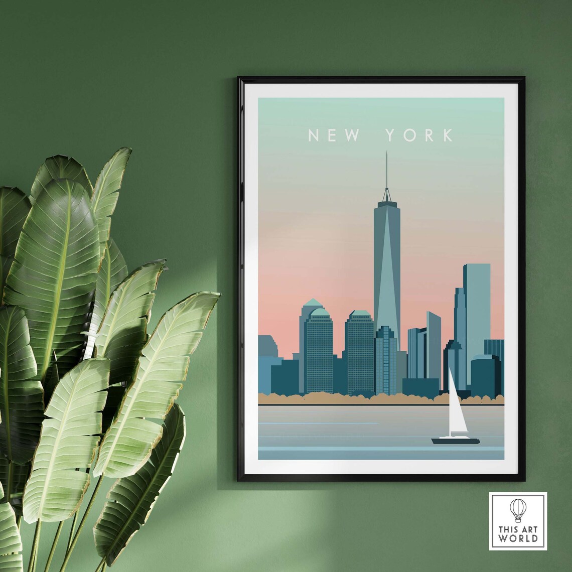 New York Manhattan Travel Poster, NYC Skyline Art - Image 2