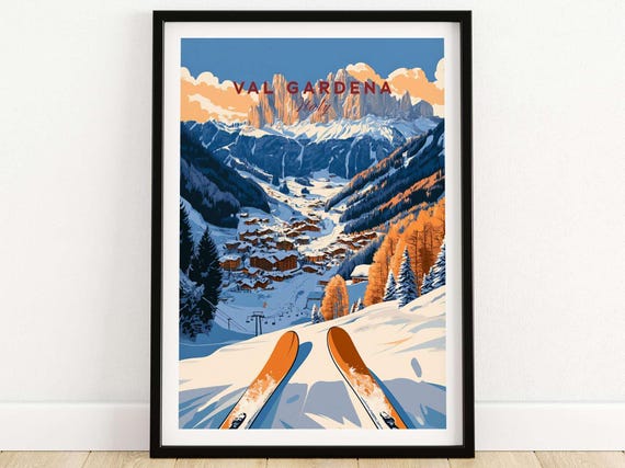 Val Gardena Ski Resort Travel Poster