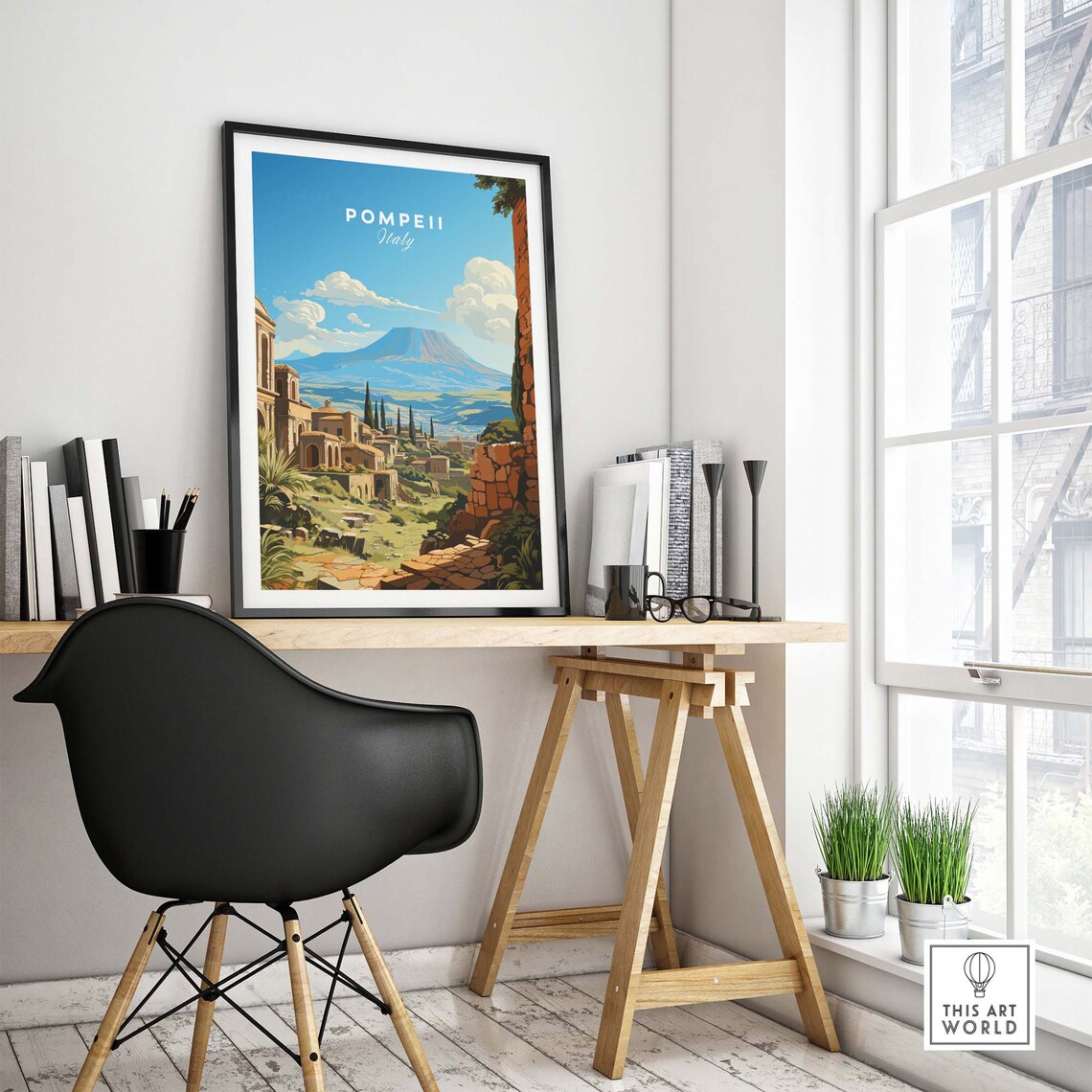 Pompeii Illustration Italy Travel Poster - Image 4