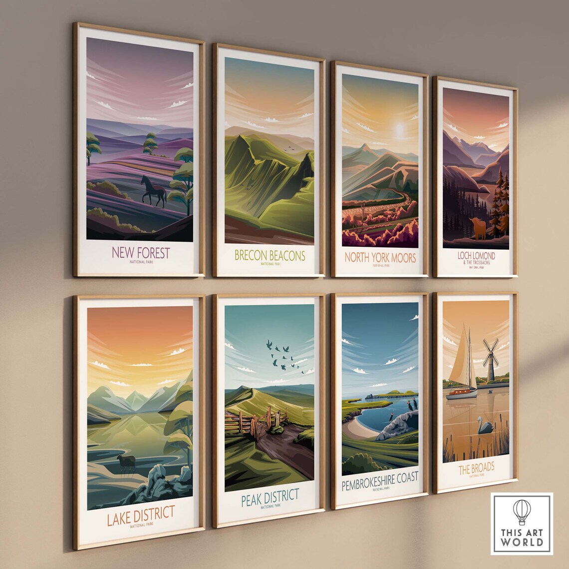 New Forest National Park Wild Horse Heathland Dusk Travel Poster - Image 3