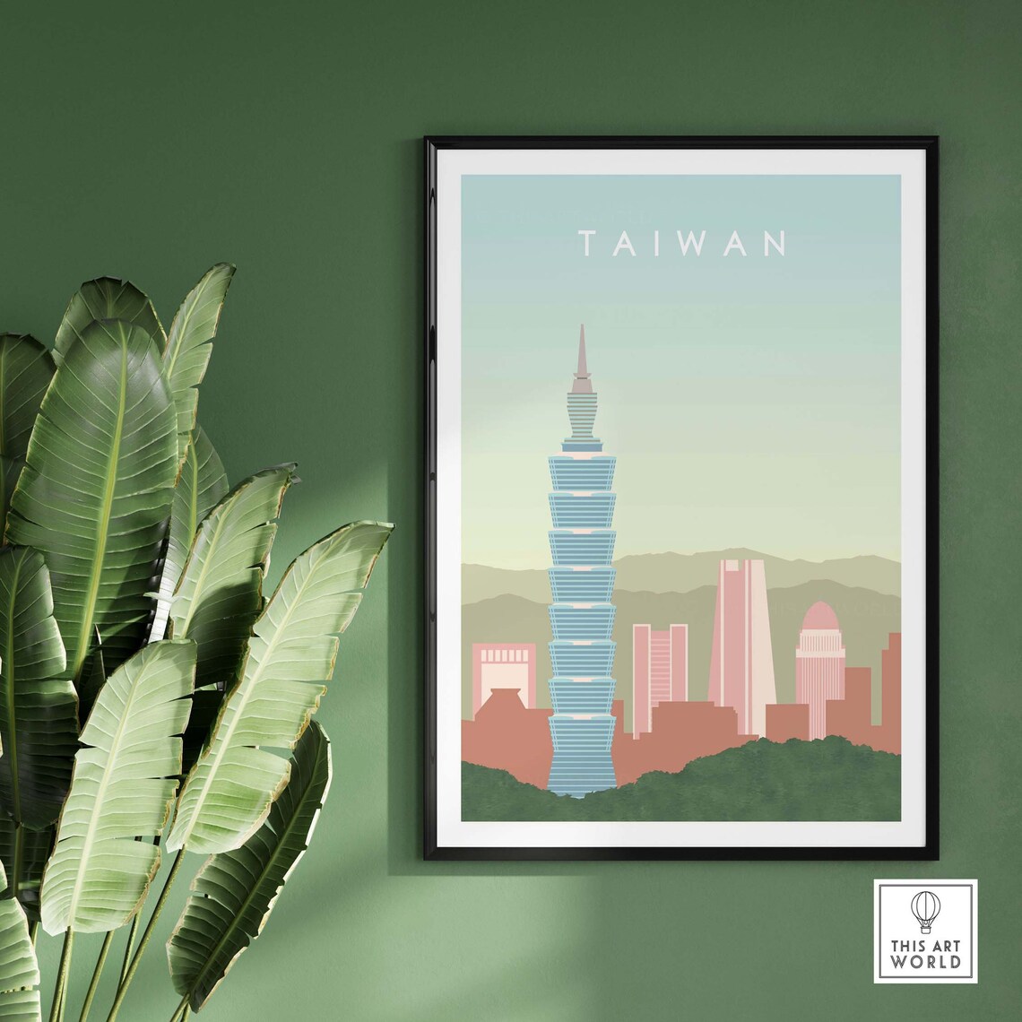Taiwan Taipei City Skyline Travel Poster - Image 2