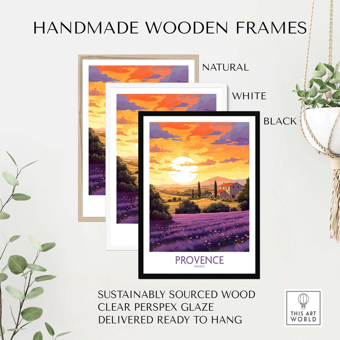 Provence France Lavender Fields Sunset Farmhouse Glow Poster - Image 4