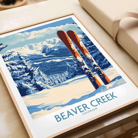 Beaver Creek Colorado Skis Planted in Fresh Mountain Snow Poster