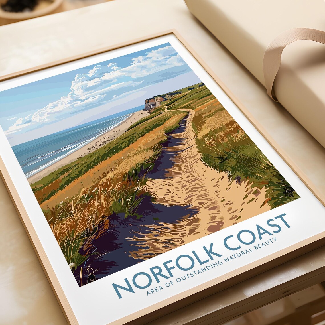 Norfolk Coast England Dune Grass Path Sandy Beach Coast Poster