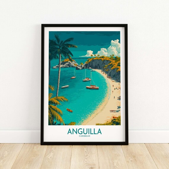 Anguilla Print Wall Decor Art Hanging Home Dcor Gift Lovers Caribbean Lover
