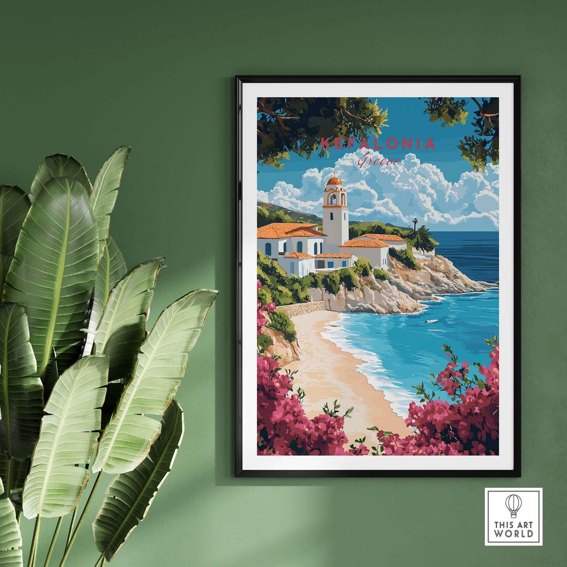 Kefalonia Wall Art Print Kefalonia Travel Print Wall Art Kefalonia Wall Hanging Home Decor Kefalonia Gift Art Lovers Greece Wall Art Print - Image 2