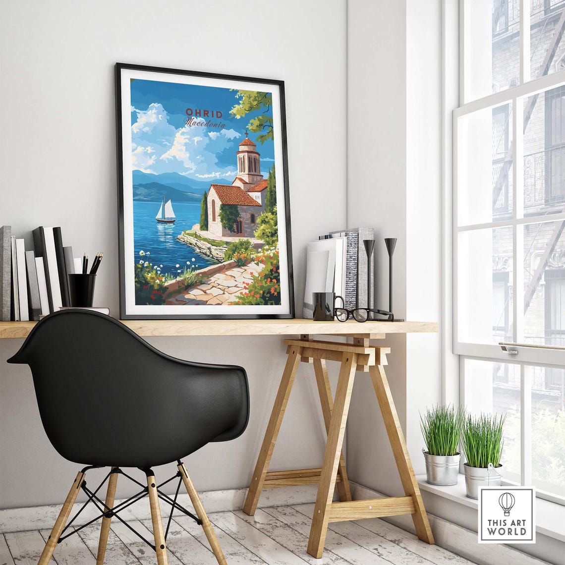 Ohrid Travel Poster, Macedonia Lake Art Gift - Image 4