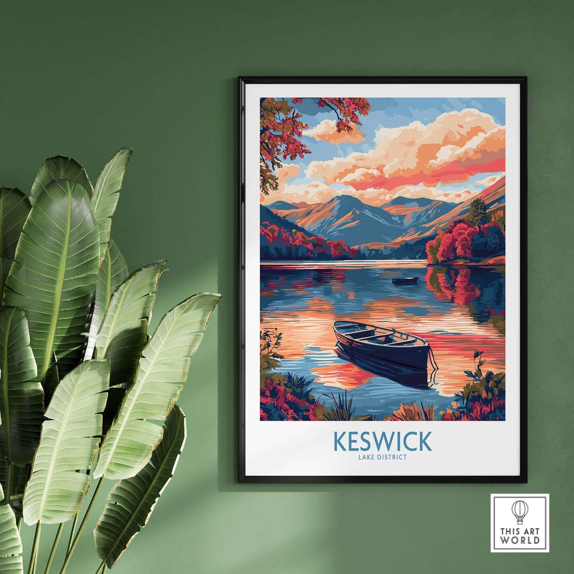Keswick Lake District Travel Poster, Wall Art Print - Image 2