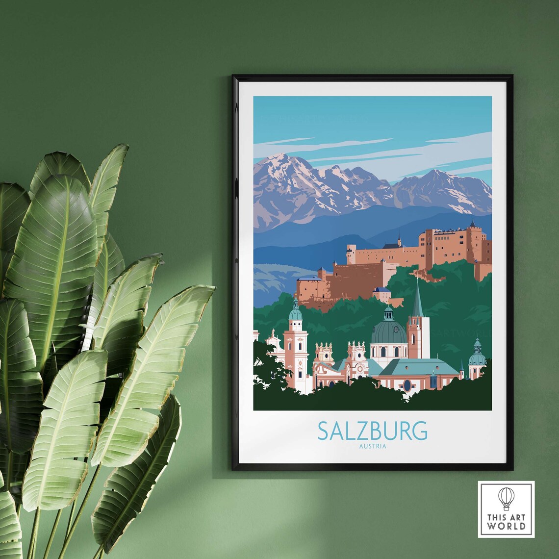 Salzburg Austria Travel Poster, Wall Art Print - Image 2