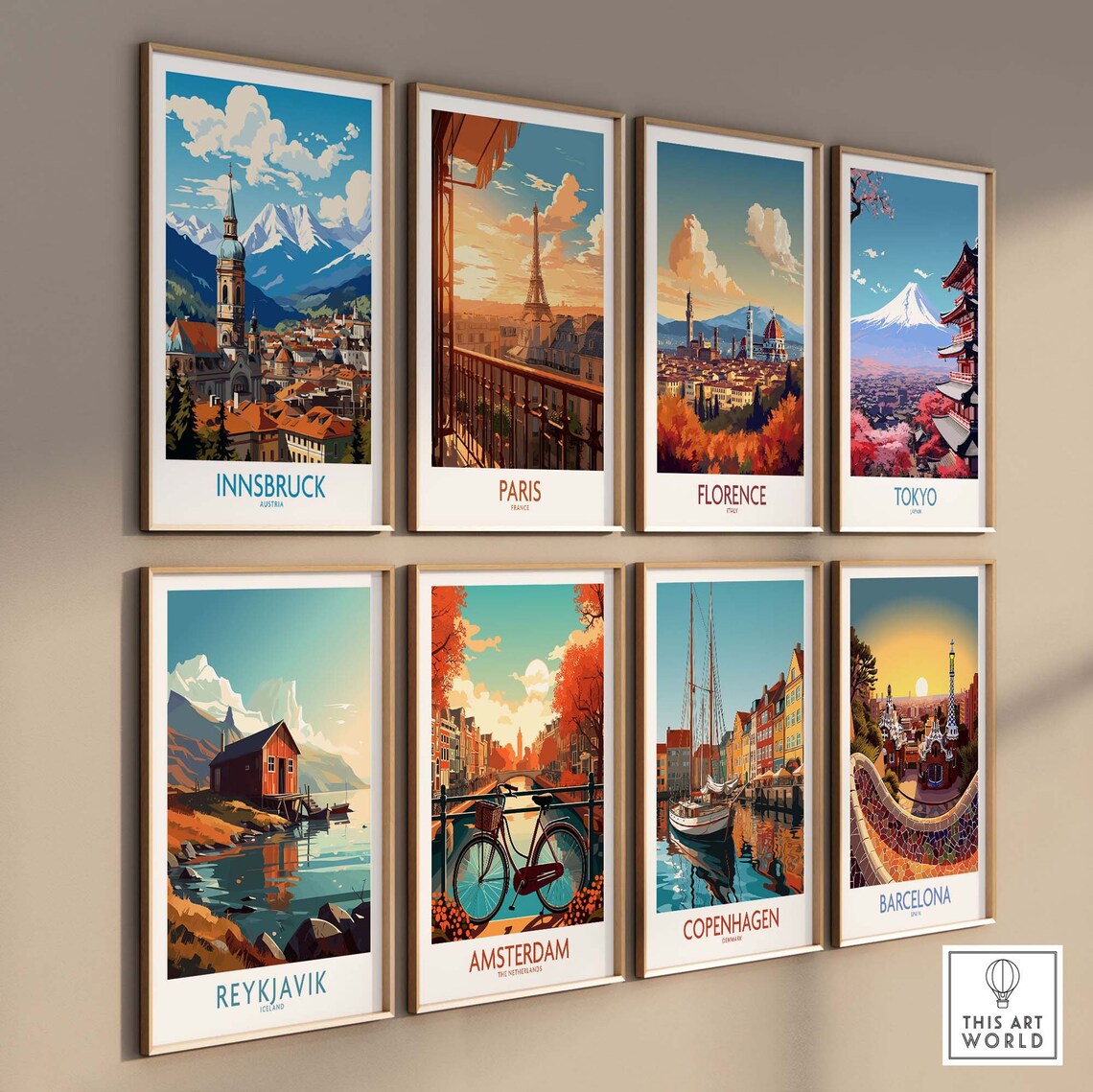 Innsbruck Austria Snowy Alpine Peaks Church Tower Old Town Poster - Image 3