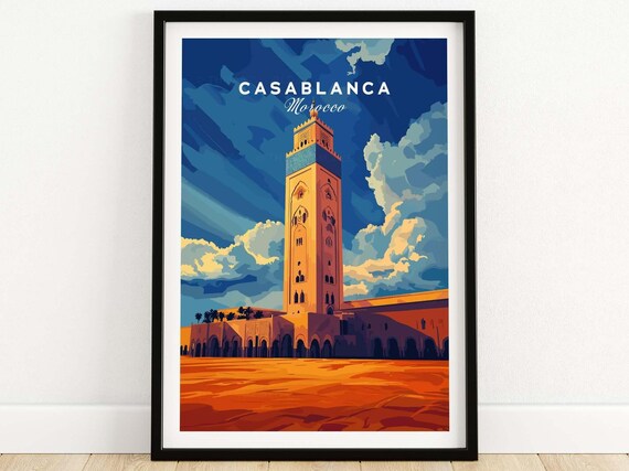 Casablanca Print Morocco Casablanca Travel Poster Birthday Present Casablanca Wedding Anniversary Gift