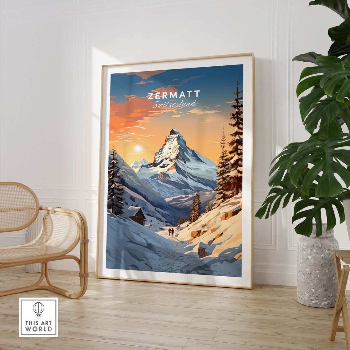 Zermatt Travel Poster, Europe Wall Art Print - Image 2
