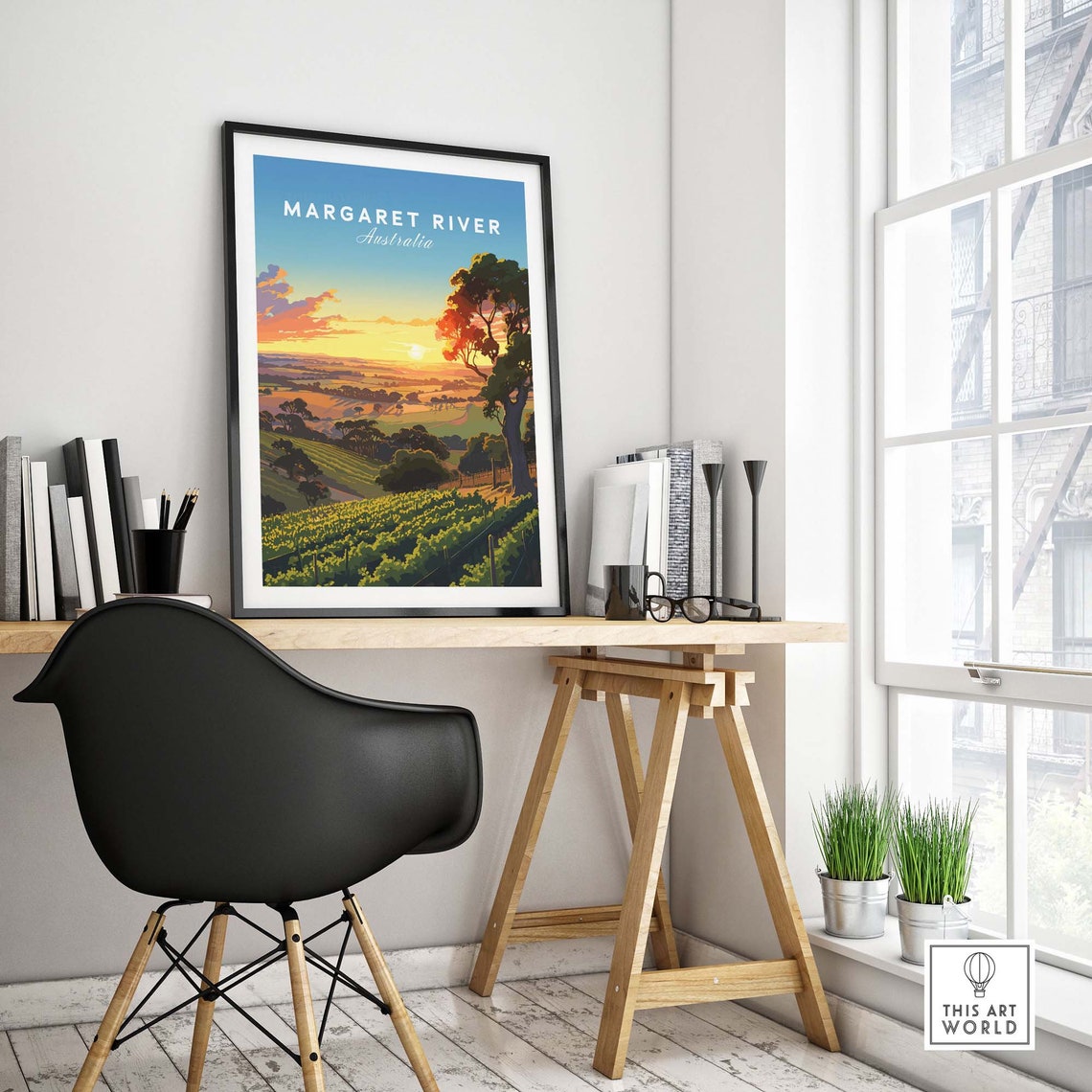 Margaret River Australia Vineyard Sunset Rolling Hills Poster - Image 4