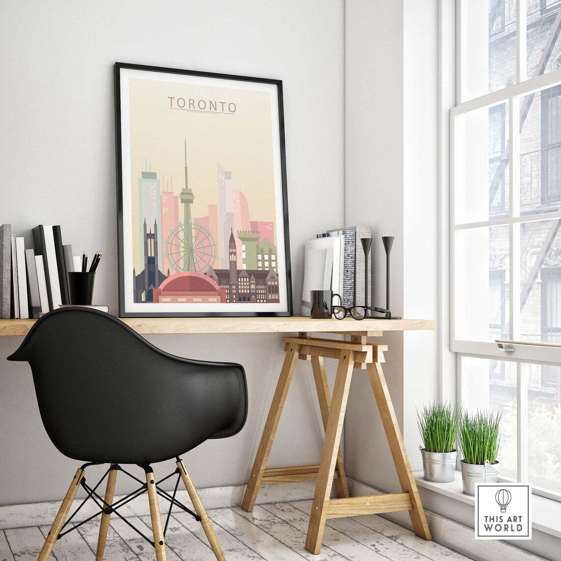 Toronto Skyline Travel Poster, City Wall Art Print - Image 4