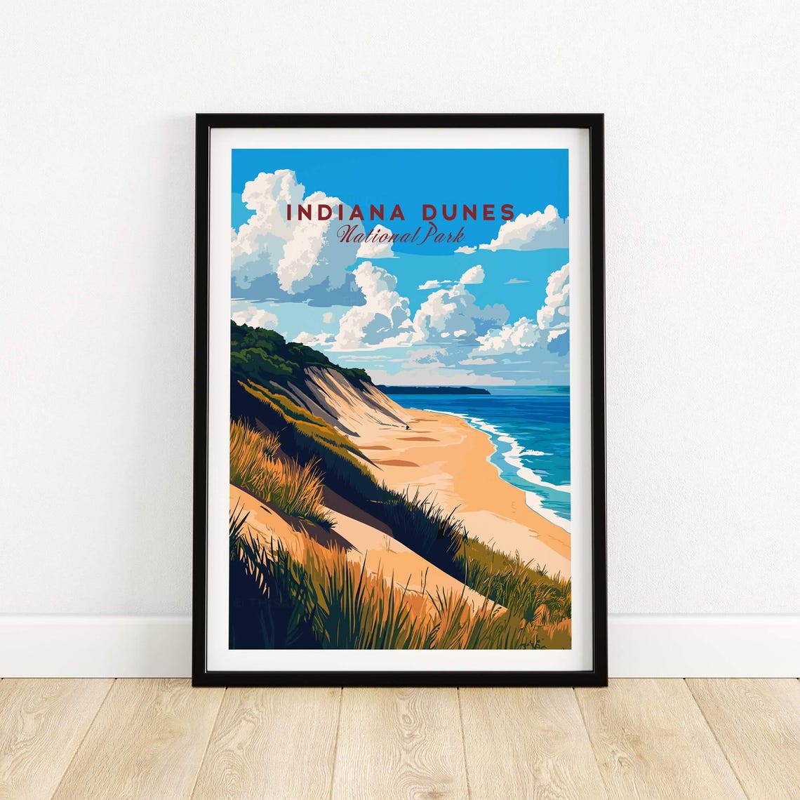 Indiana Dunes Travel Poster, National Park Art