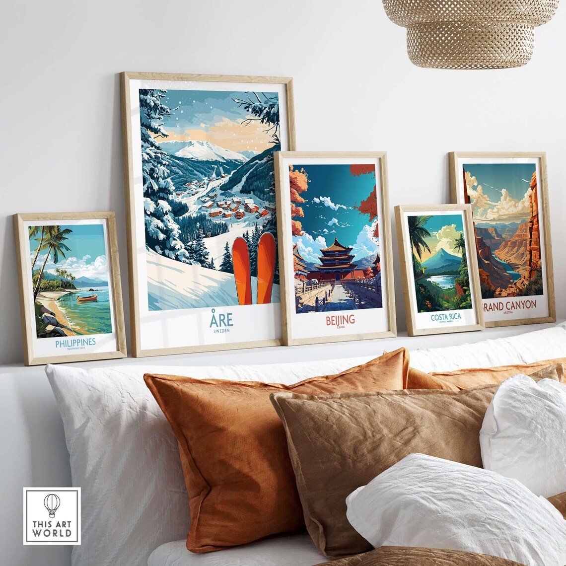 Re Sweden Ski Poster, Ski Lodge Winter Sports - Image 3