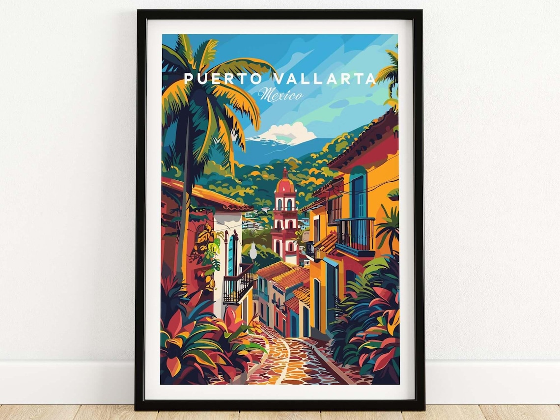 Puerto Vallarta Travel Poster, Birthday and Anniversary