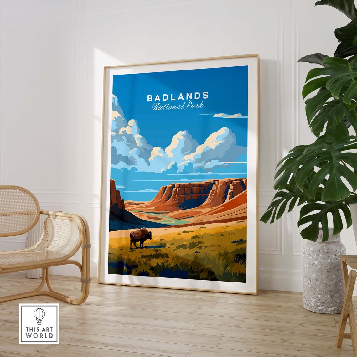 Badlands National Park Travel Poster, Art Print - Image 3