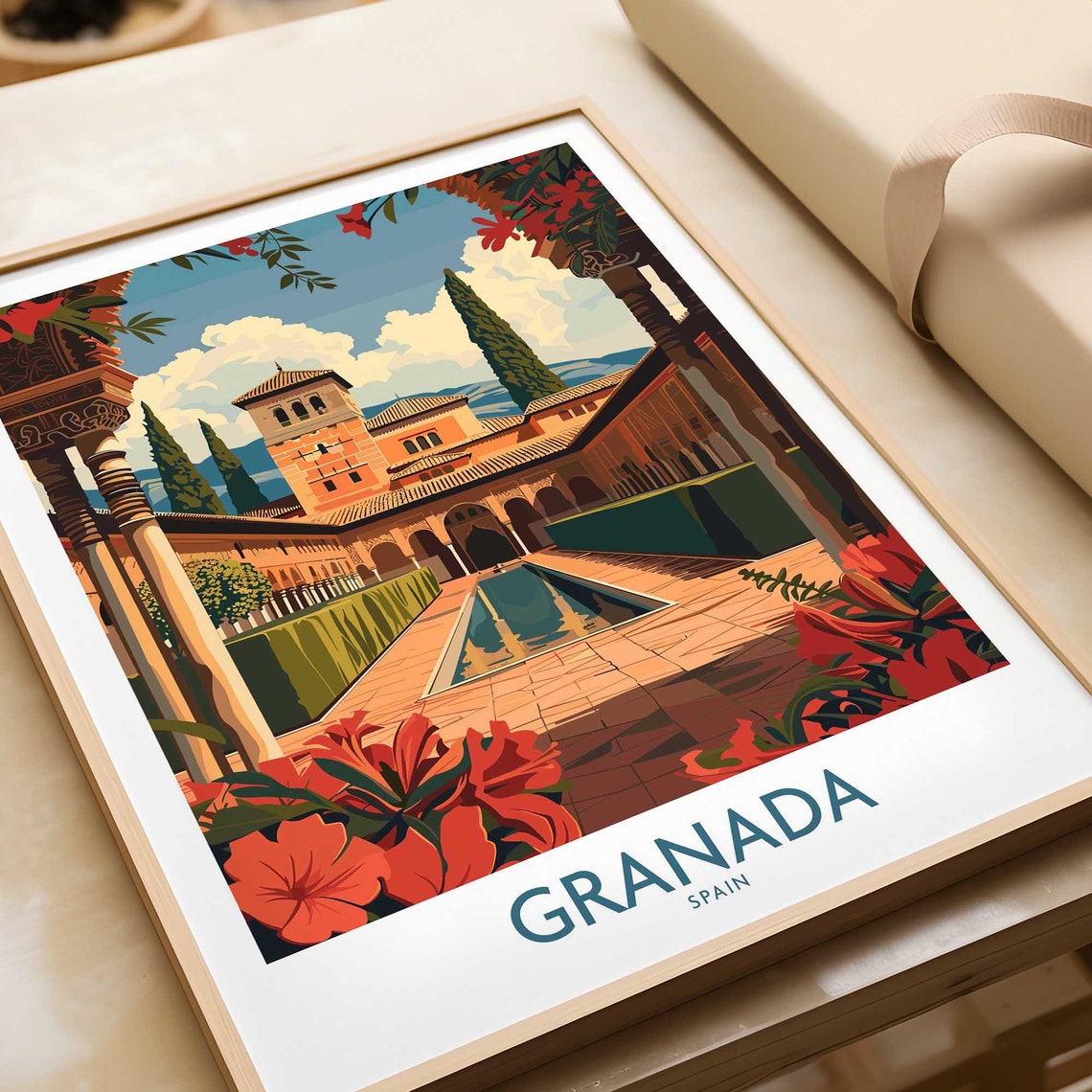 Granada Poster Spain Wall Art Print Travel Home Decor Artwork Gift Illustration Lover