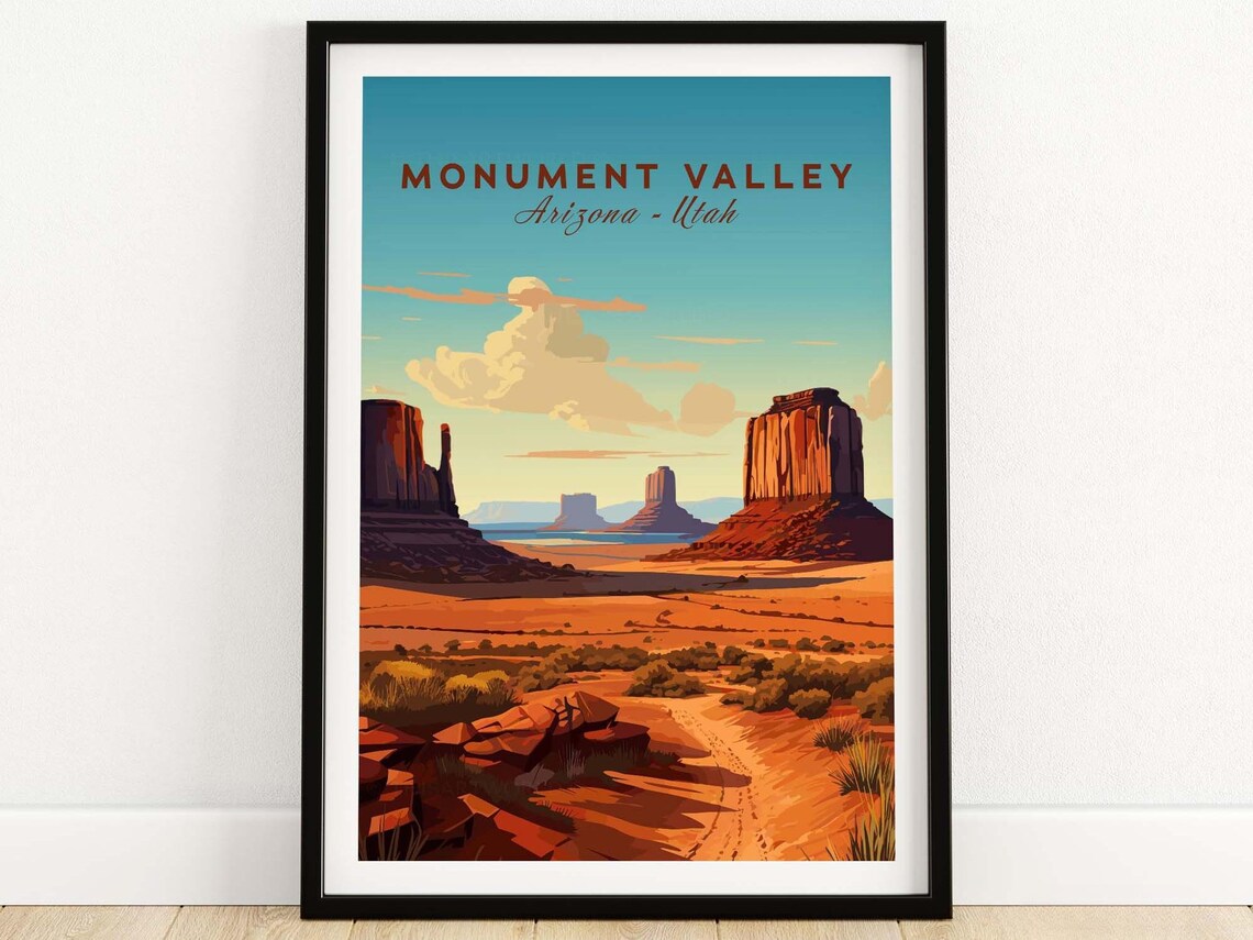 Monument Valley Travel Poster, Home Decor Artwork