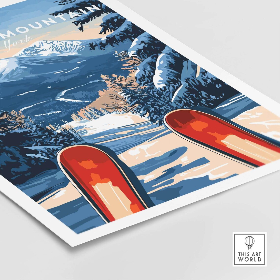 Winter Sports Art Print, Gift for Skier - Image 5