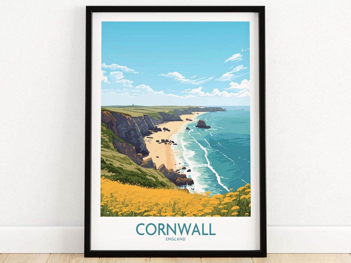 Cornwall Travel Print, Home Decor Artwork