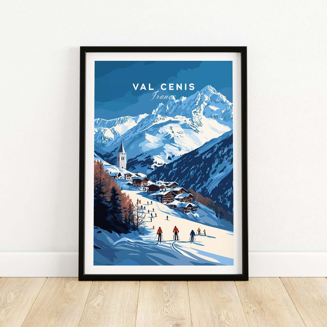 Val Cenis Travel Poster, Winter Sports Adventure