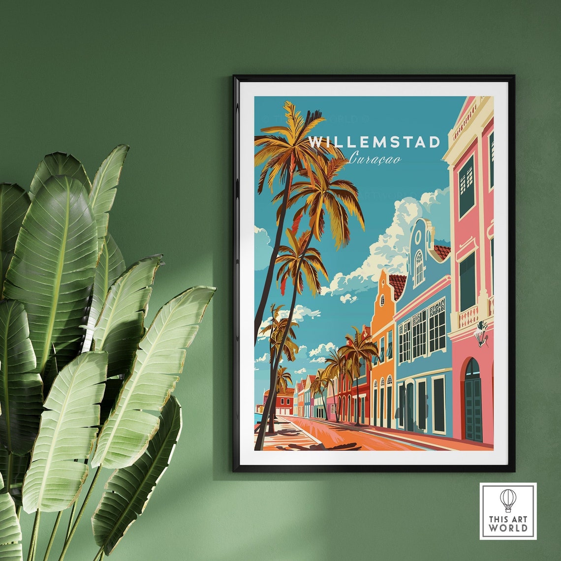 Willemstad Curacao Poster Wall Art Print Gift Caribbean Home Decor Artwork - Image 2