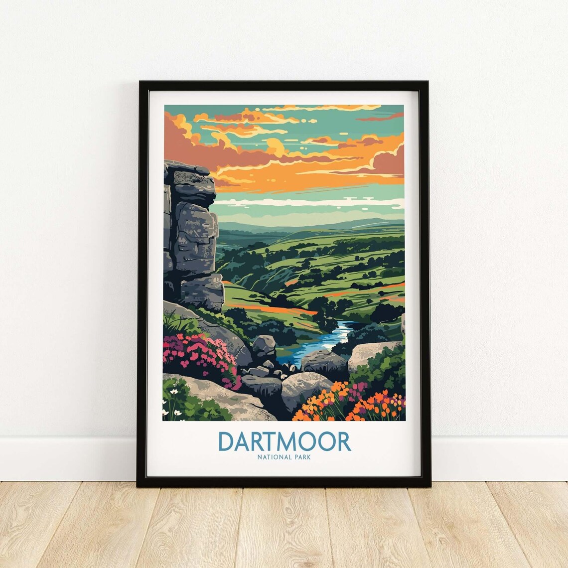 Dartmoor National Park Travel Poster, Wall Art Print