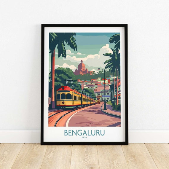Bengaluru Print Wall Art Travel Poster Home Decor Artwork Gift Illustration Lover