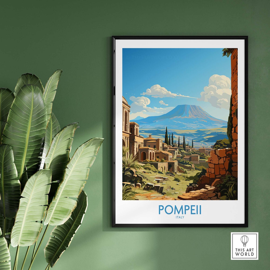 Pompeii Italy Ancient Ruins Mount Vesuvius Historic View Poster - Image 2