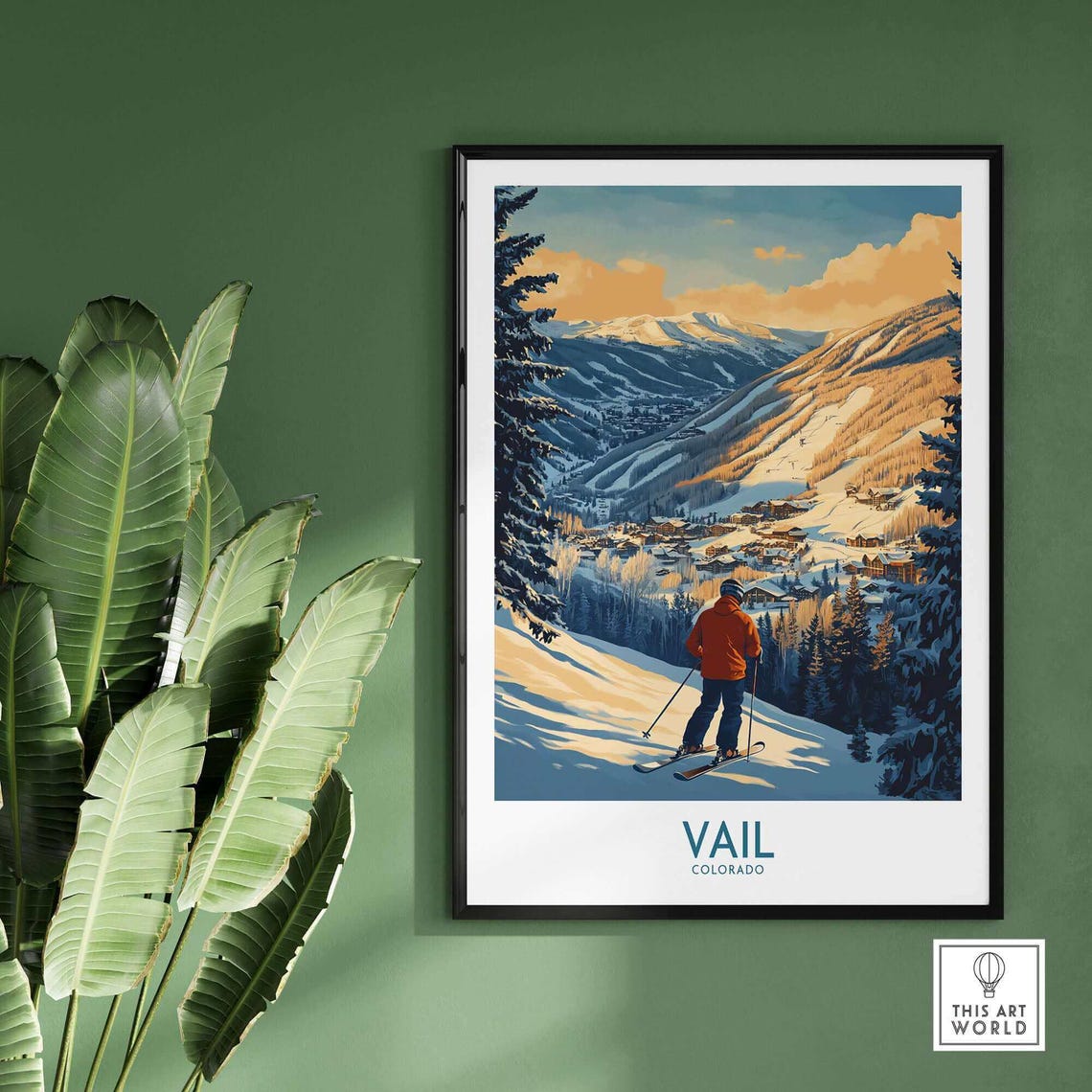 Vail Ski Lodge Winter Sport Wall Art Print - Image 2