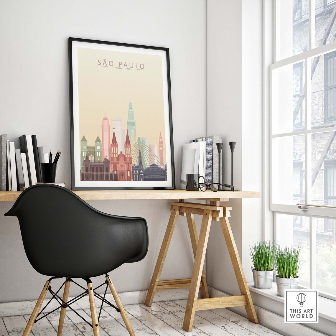 Sao Paulo Poster City Skyline Travel Poster - Image 4
