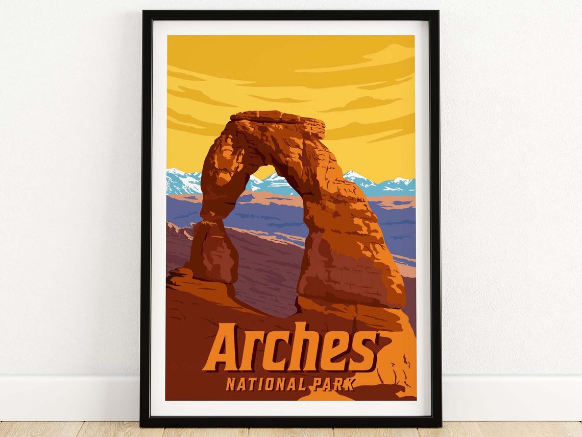Arches National Park Vintage Delicate Arch Utah Travel Poster