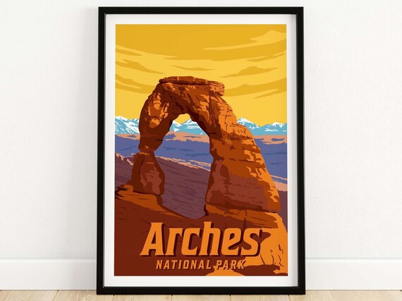 Arches National Park Vintage Delicate Arch Utah Travel Poster