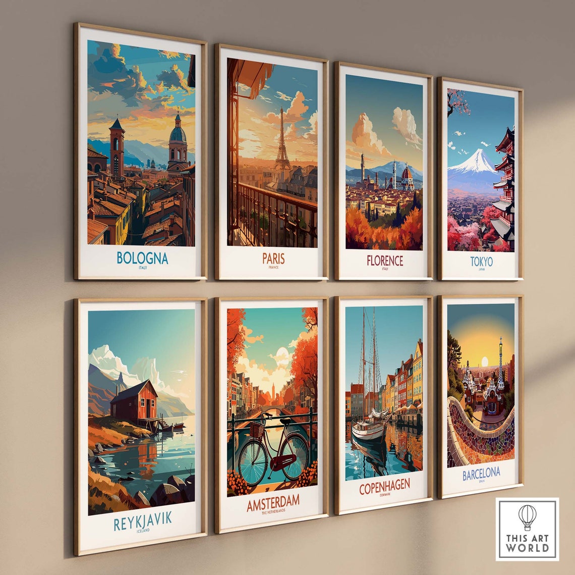 Vintage Bologna Sunset Over Medieval Rooftops And Towers Poster - Image 3
