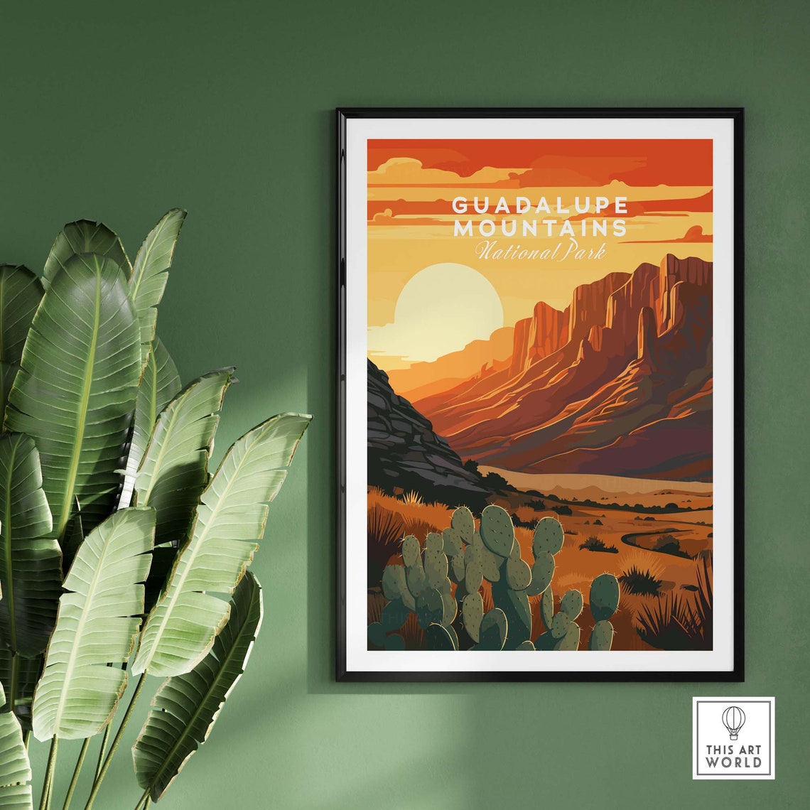 Guadalupe Mountains National Park Desert Sunset Cactus Poster - Image 2