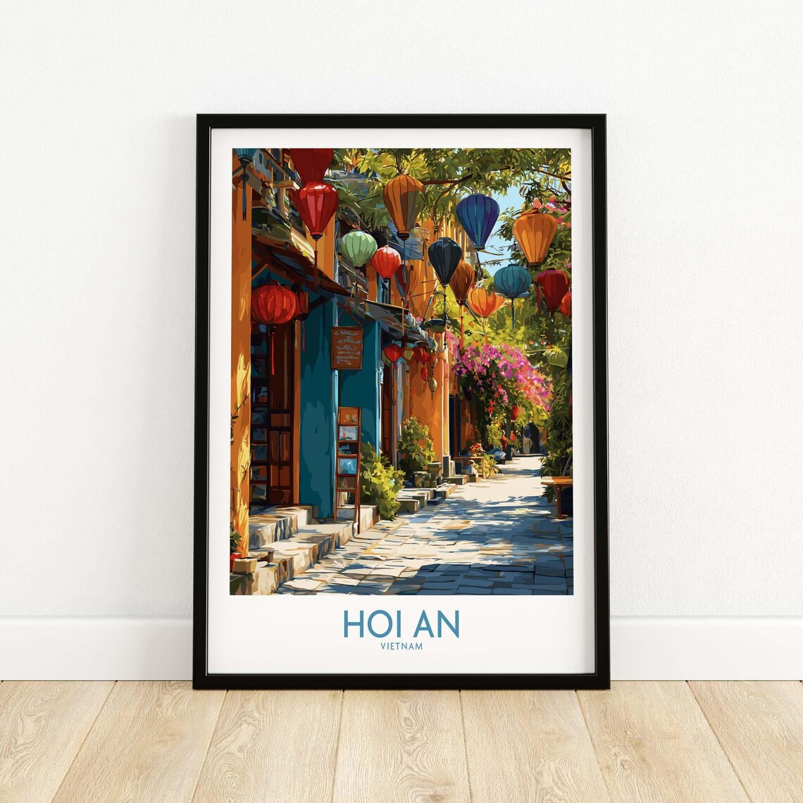 Hoi An Vietnam Colorful Lantern Street Old Town Travel Poster